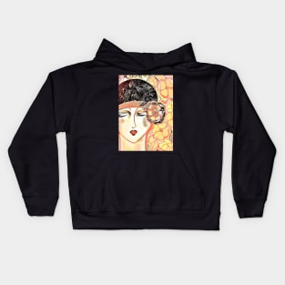 dusty art deco flapper Kids Hoodie